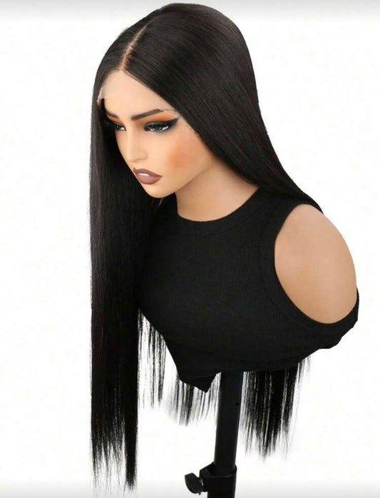 Miss Noir 24-Inch Human Blend Wig | Deep Black | Soft Voluminous Waves