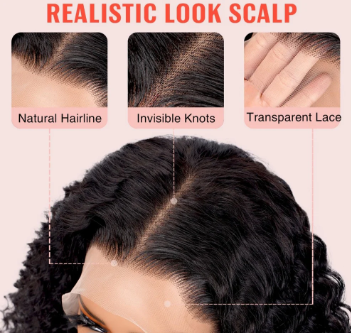 5x5 glueless wig transparent lace invisible knots natural scalp look