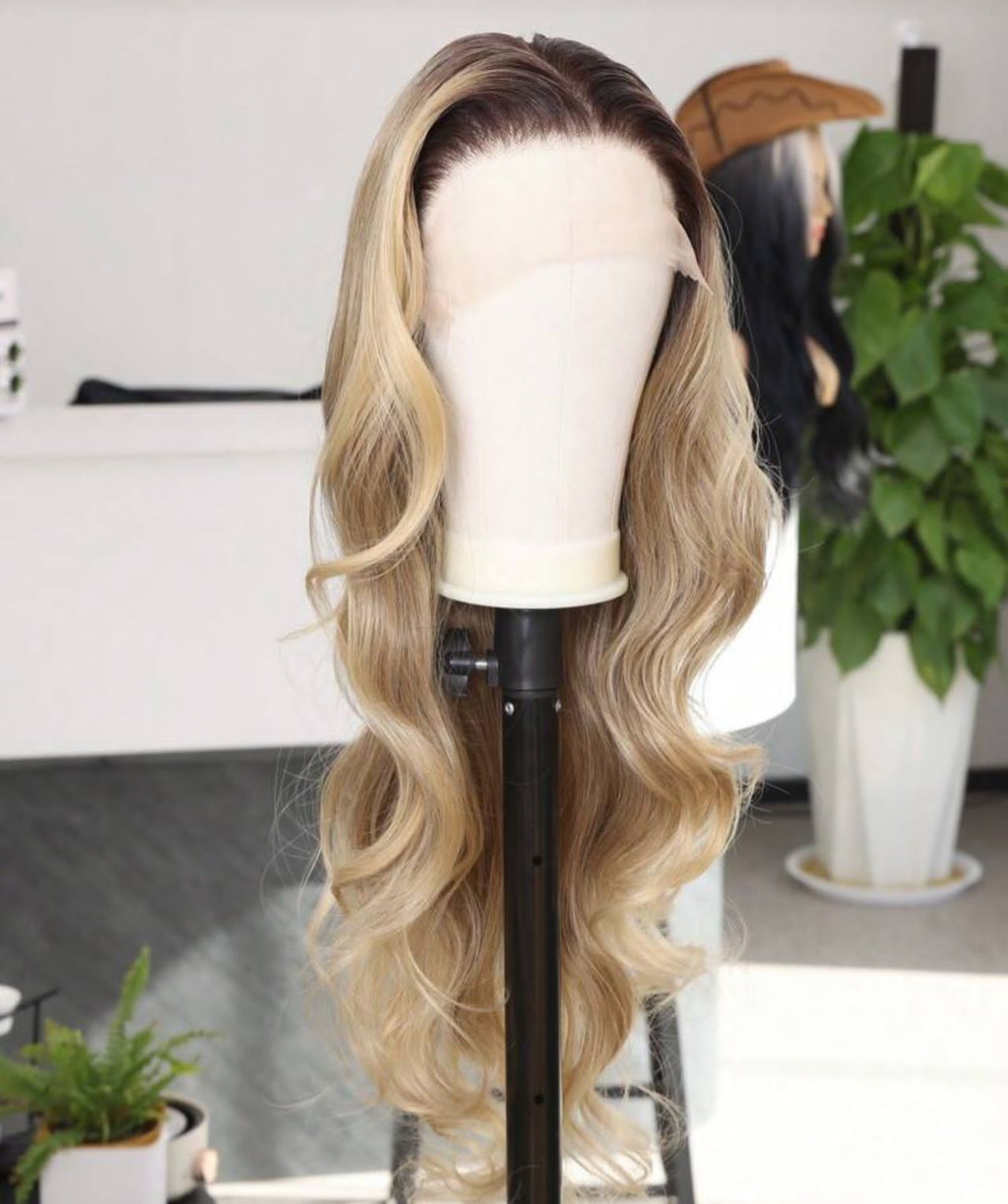 Miss Beyonce 26-Inch Human Blend Wig | Blonde Glam Waves | Statement Length